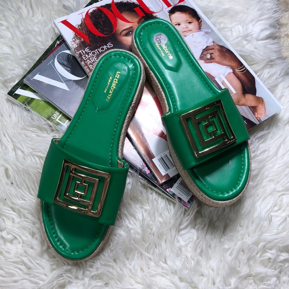 New Liz Claiborne Green Farley Shoes Sandals - Picture 2 of 7